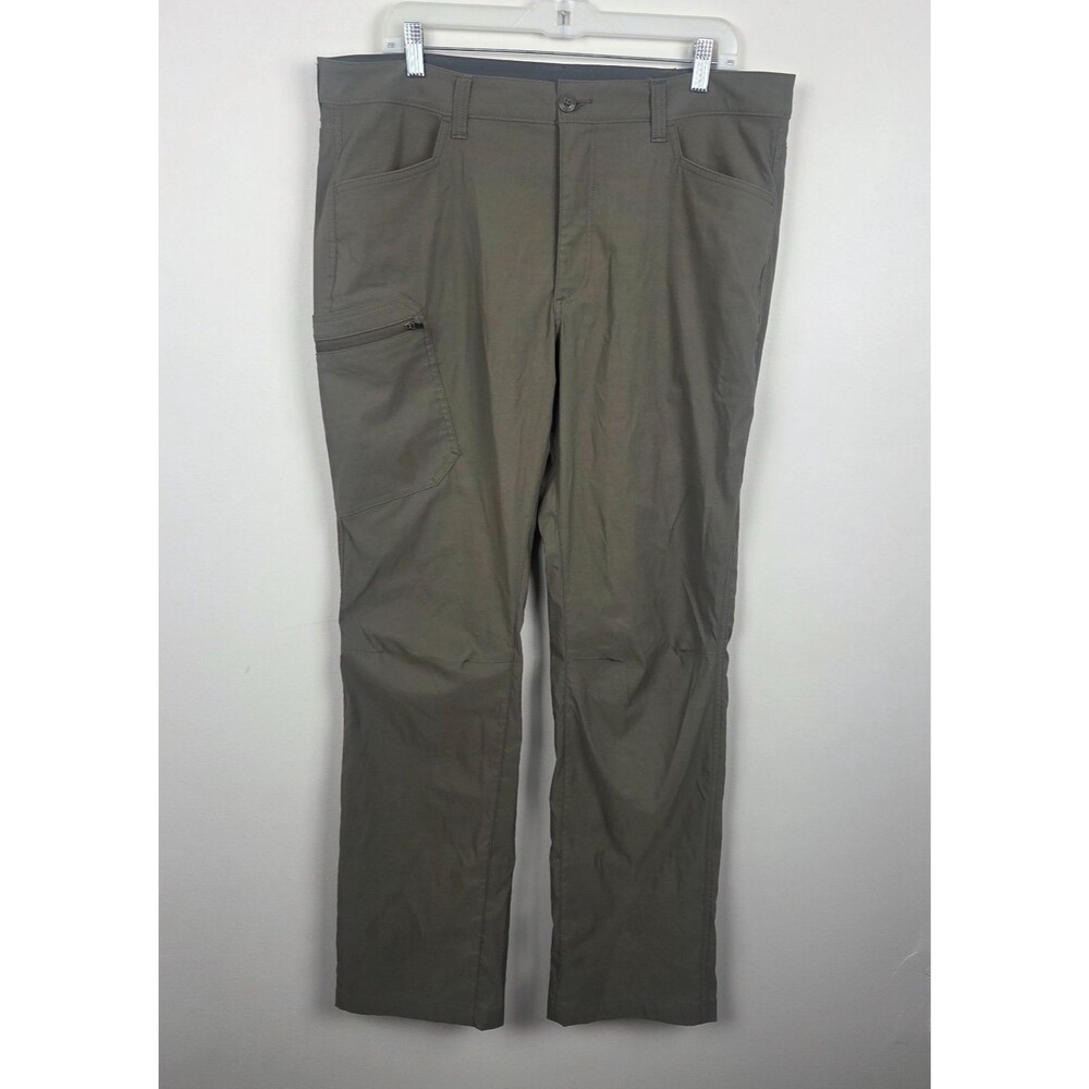 Eddie Bauer Pants Mens 36x34 Olive Green Nylon Stretch Hiking Travel Cargo